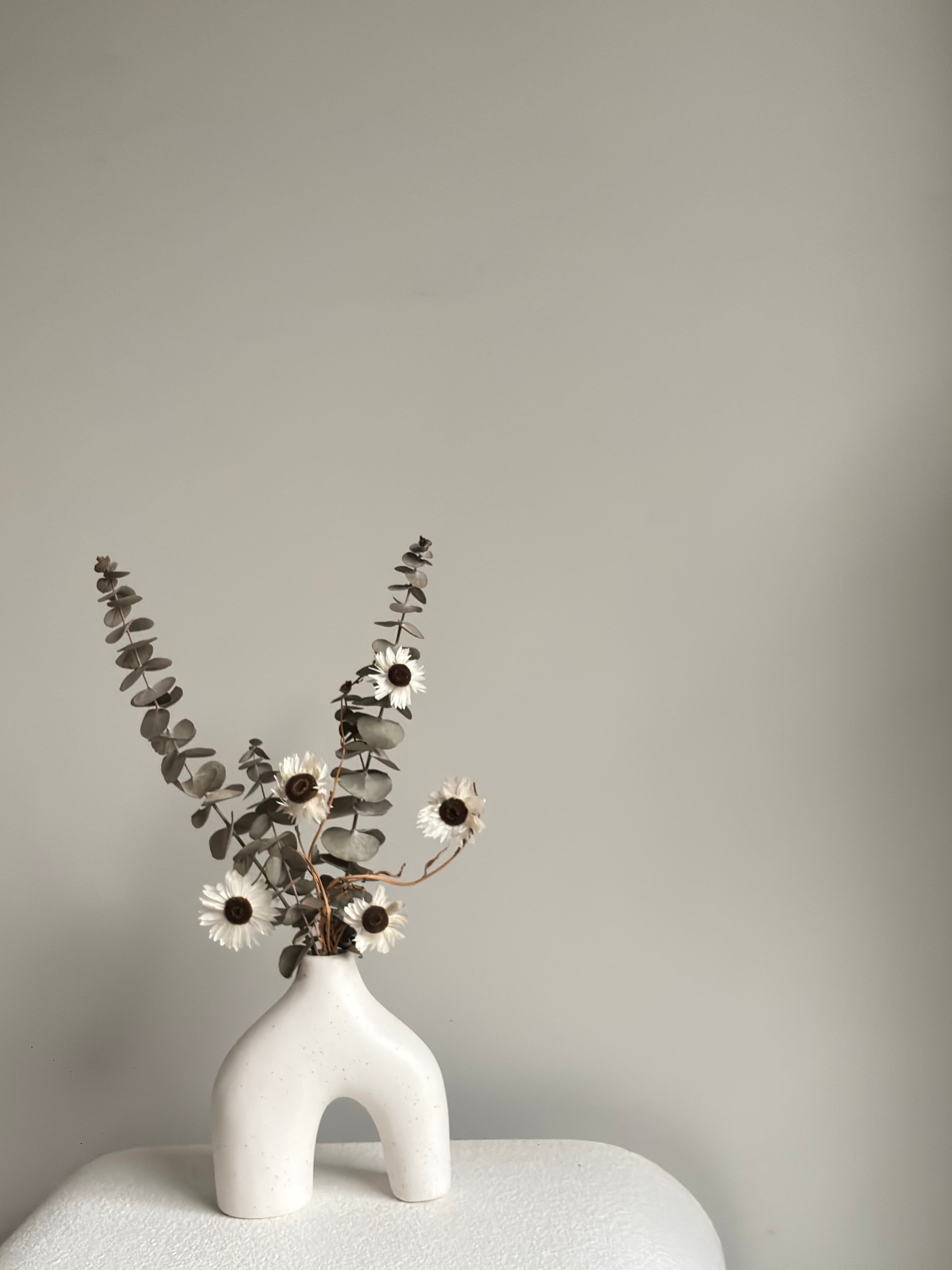 Arched White Vase Stillness - Petite Collection
